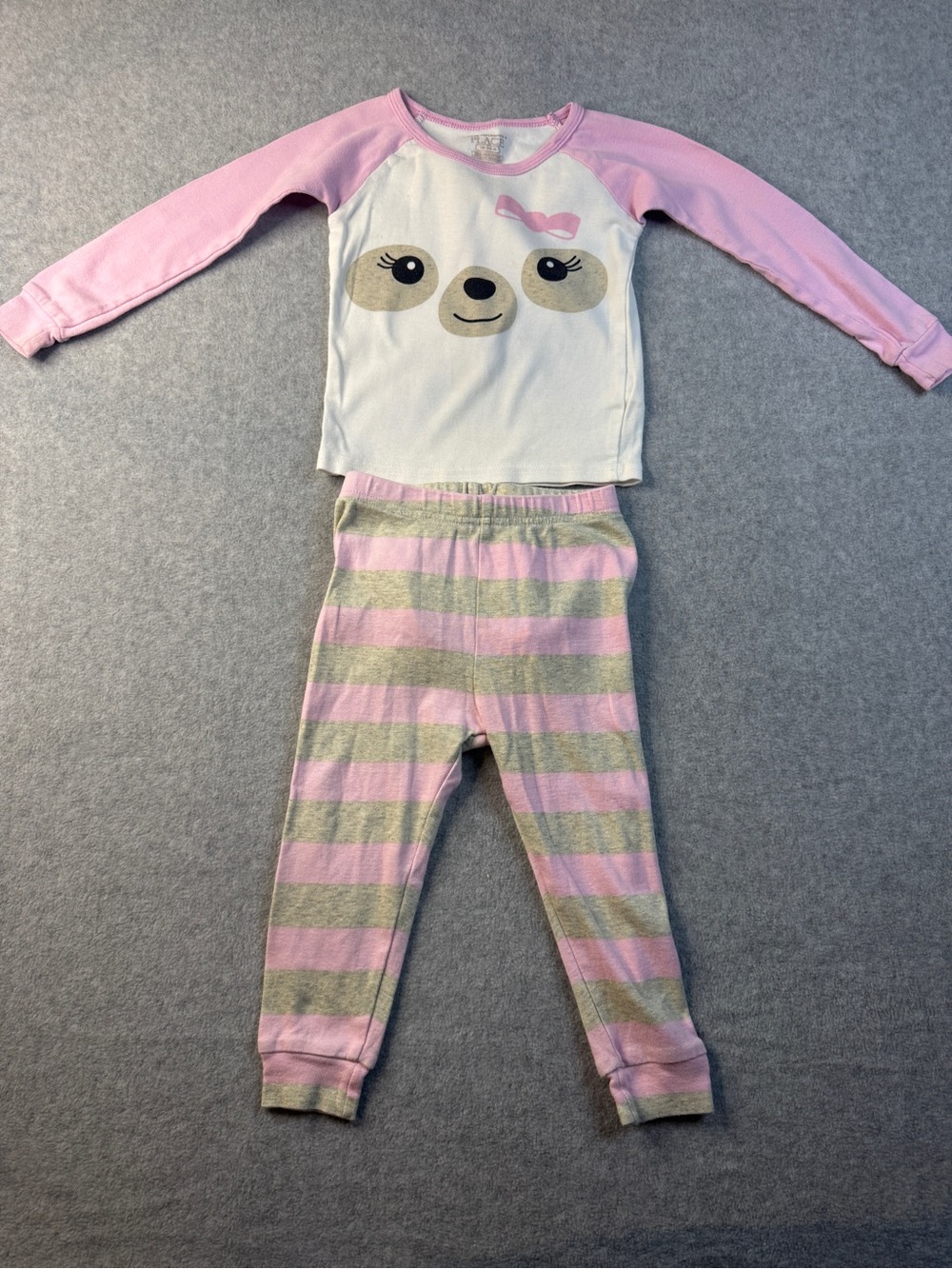 The Children's Place Pink and White Sloth Pajama Set